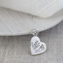 Hand And Footprint Silver Heart Charm, thumbnail 1 of 4
