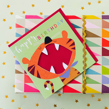 Laser Cut Tiger Birthday Card, 4 of 5