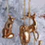 G Decor Antique Gold Animal Christmas Tree Baubles, thumbnail 1 of 6