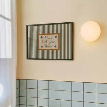 Please Wash Your Hands Striped Bathroom Print, 3 of 12