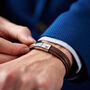 Personalised Men's Monogram Leather And Steel Bracelet, thumbnail 1 of 9