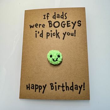 Personalised Funny Bogey Crochet Birthday Card Handmade, 4 of 12