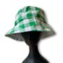 Green Gingham Rain Hat, thumbnail 2 of 2