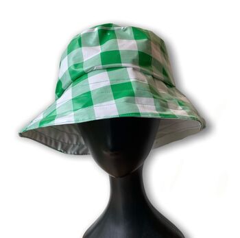 Green Gingham Rain Hat, 2 of 2