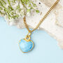 Gold Plated Heart Turquoise Gemstone Necklace, thumbnail 1 of 7