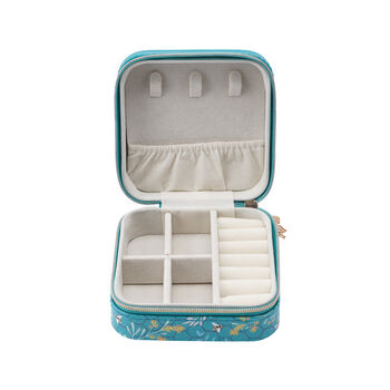 Square Bee Travel Jewellery Box Case Blue, 4 of 7