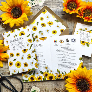 Sunflowers Folded Invitation Suite, 2 of 7