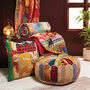 Handmade Kantha Patchwork Quilted Bedspread Cover Throw, thumbnail 3 of 6