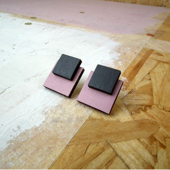 Minimal Wooden Square Earrings, 5 of 5