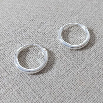 Sterling Silver Micro Hoop Earrings, 4 of 9