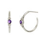 Holi Jewel Amethyst February Birthstone Sterling Silver Hoops, thumbnail 2 of 6