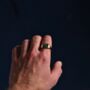 Square Opal Gem Silver Signet Ring For Men Mens Rings, thumbnail 7 of 11