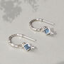 Divinity Princess Blue Topaz Hoops Silver/Gold Plated, thumbnail 1 of 6
