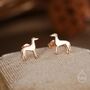 Sterling Silver Tiny Whippet Dog Stud Earrings, thumbnail 7 of 12