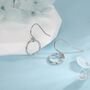Open Circle Drop Hook Earrings In Sterling Silver, thumbnail 2 of 12