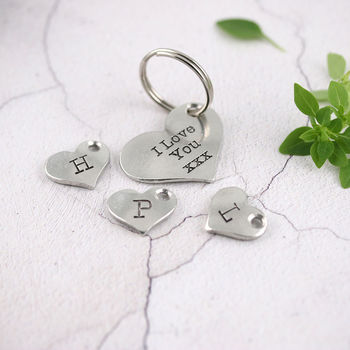 I Love You Gift Personalised Romantic Heart Keyring, 9 of 9