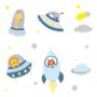 Space Buddies Fabric Wall Stickers, thumbnail 3 of 3