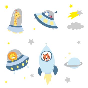 Space Buddies Fabric Wall Stickers, 3 of 3