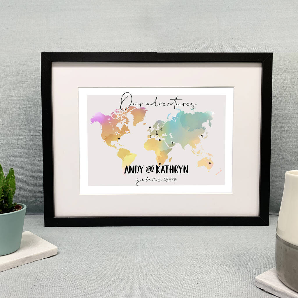 Our Adventures Travel Personalised Print, 1 of 4