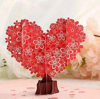 Pop Up 3D Love Heart Tree Card, 2 of 4