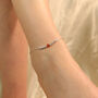 925 Silver Orange Silver Round Ball Thin Payal Anklet, thumbnail 3 of 7