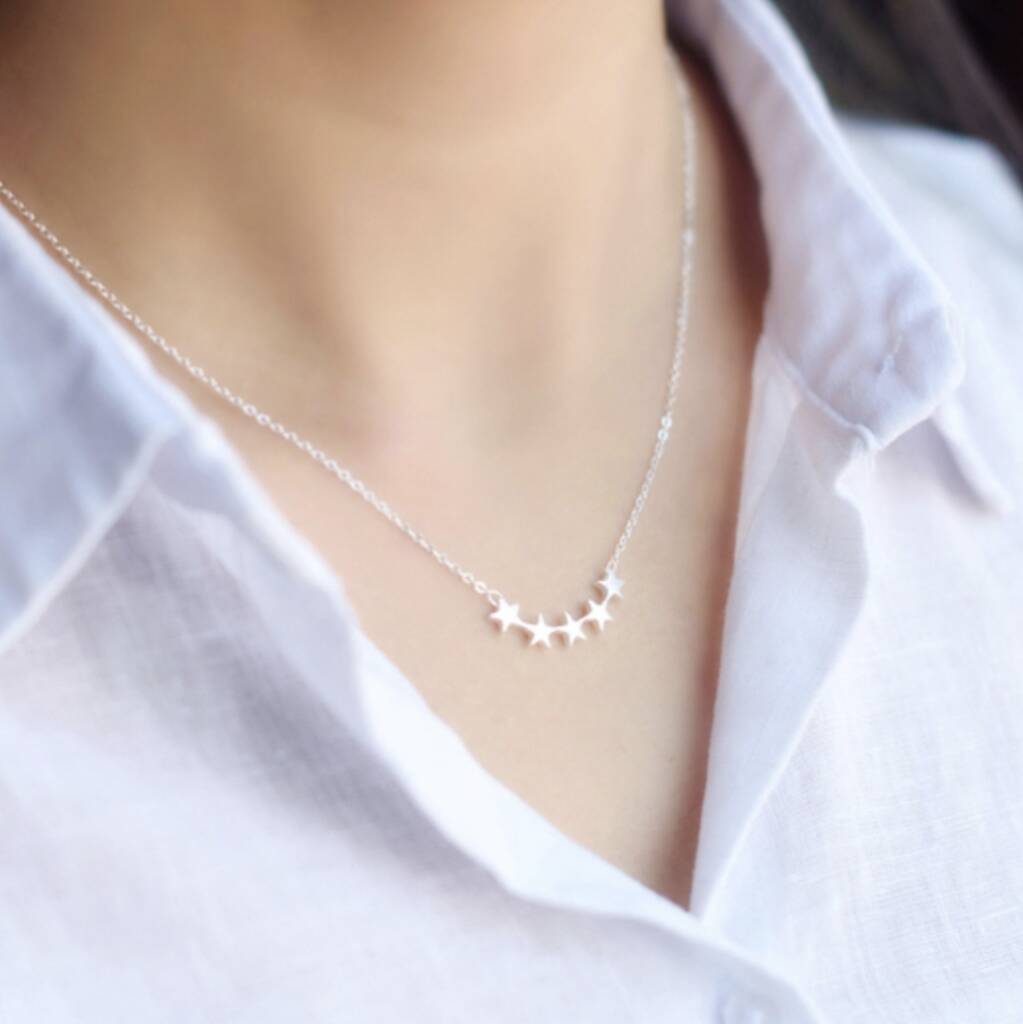 Sterling Silver Star Constellation Necklace, 1 of 5