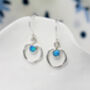 Dainty Silver Opal Drop Earrings, thumbnail 1 of 8