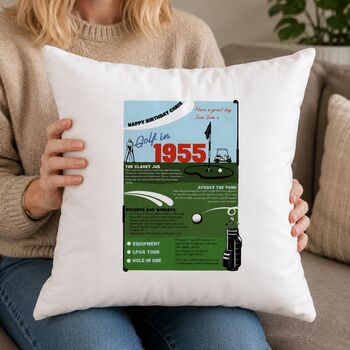 Cushion Gift For Golfers Personalised For Any Year Of The Sport, 2 of 9