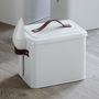 Pet Bin With Leather Handle, thumbnail 7 of 11