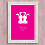 Love Bunnies Personalised Wedding Print, thumbnail 1 of 4