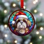 Shih Tzu In Santa Hat Suncatcher Decoration, thumbnail 3 of 6