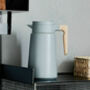 Steel And Beech Thermos Flask In Grey, thumbnail 1 of 6
