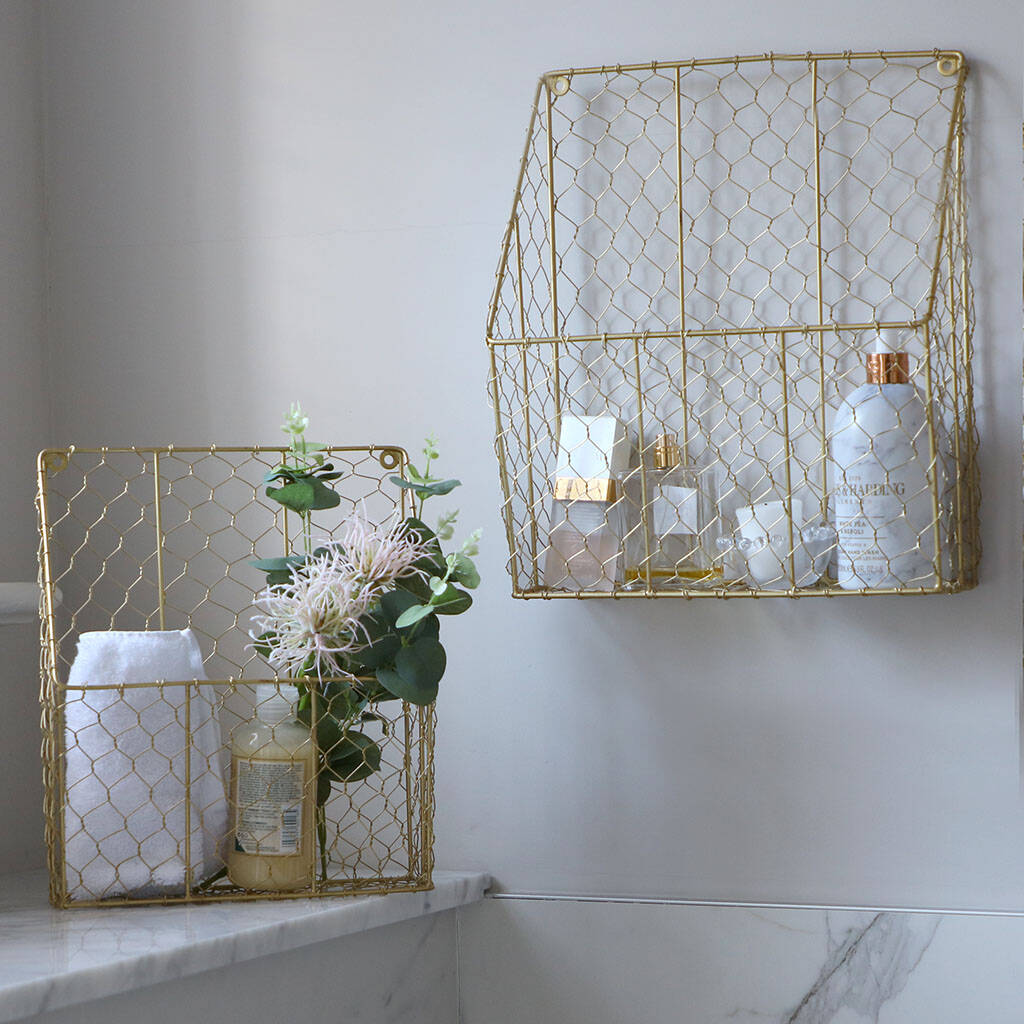 Set Of Two Wire Bathroom Storage Baskets By Dibor