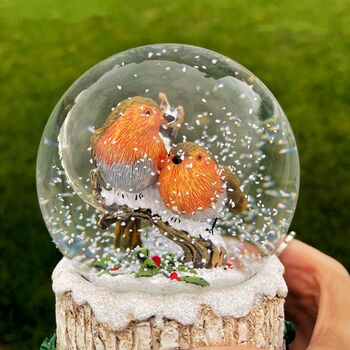 Christmas Robin Pair Musical Snowglobe, 4 of 5