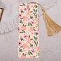 Pink Floral Bookmark With Coloured Tassel, thumbnail 1 of 3