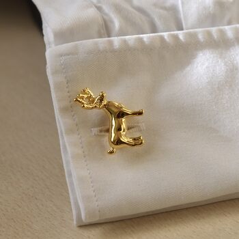 Reindeer Gold Cufflinks Gift For Men 316 L Stainless Steel Christmas, 3 of 4