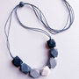 Adjustable Geometric Bead Necklace In Earth Tones, thumbnail 3 of 4