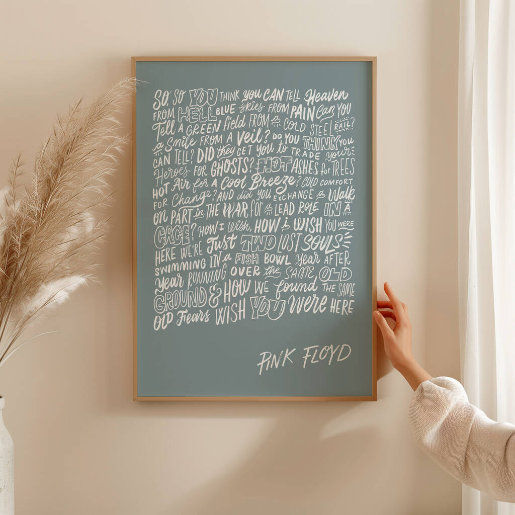 Wish You Were Here Pink Floyd Song Lyrics Art Print By Lyrical Lettering Wish You Were Here Pink Floyd Song Lyrics Art Print By Lyrical Lettering