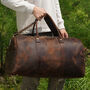 Genuine Leather Holdall Dark Brown, thumbnail 1 of 12
