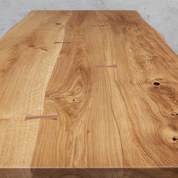 Bow Live Edge Solid Oak Dining Table, 5 of 5