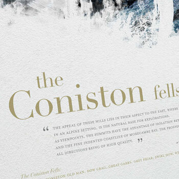 Coniston Fells In Wainwright's Words Poster, 3 of 4