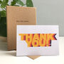 Pack Of Eight Colourful Retro Thank You Greeting Cards, thumbnail 1 of 9
