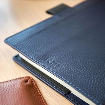 Personalised Premium Leather Refillable A5 Diary With Pen Holder, 9 of 10