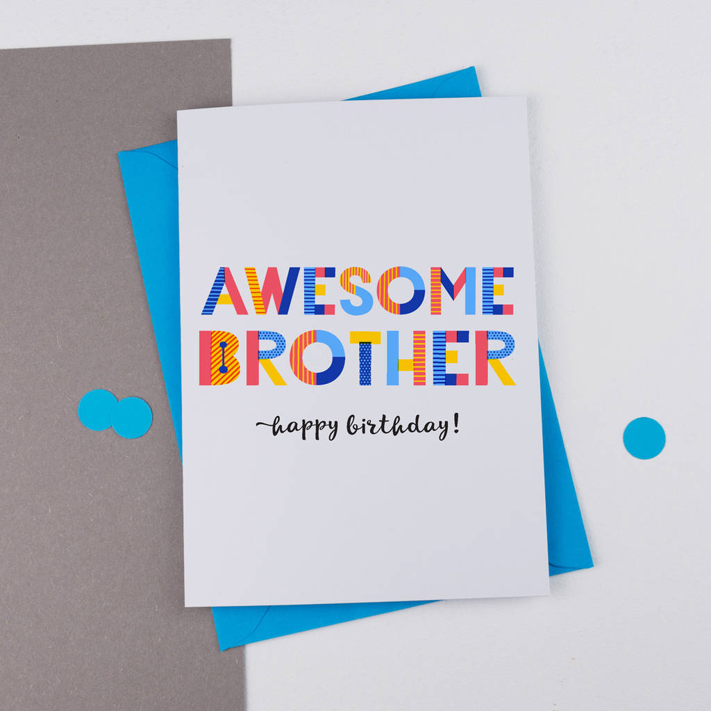 Awesome Brother Card All Purpose Personalised Card, 1 of 2
