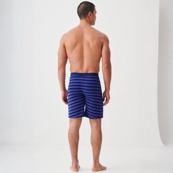Men's 'Royal Blue And Navy' Bamboo Sleep Shorts, 3 of 3