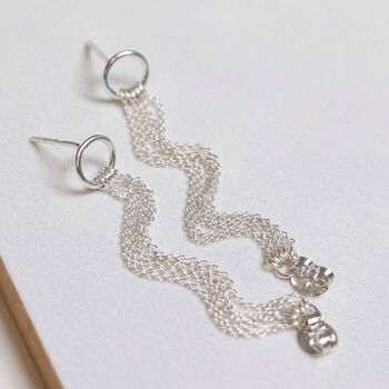Sterling Silver Multi Chain Studs, 2 of 7