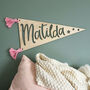 Personalised Wooden Name Pennant Flag With Tassles, thumbnail 1 of 4