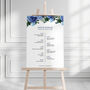 Navy White Wedding Order Of The Day Sign, thumbnail 1 of 5