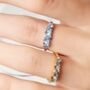 Blue Sapphire And Blue Topaz Pear Cut Half Eternity Band In Sterling Silver And Gold Vermeil, thumbnail 1 of 11