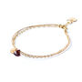 January Garnet Gold And Silk Birthstone Bracelet, thumbnail 3 of 6